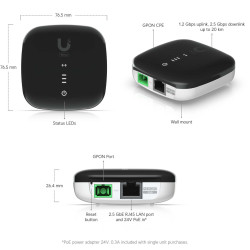 Unitate optică ONU GPON WaveFiber UniFi Ubiquiti, 2.5 GbE, Wave-Fiber-ONU
